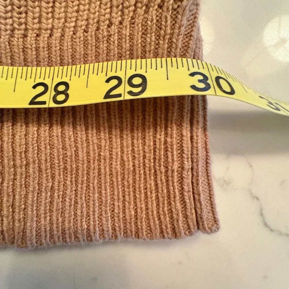 Michael Kors Camel Wrap Cardigan with Faux-Fur Shawl Collar